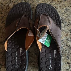 NWT Rockport Men's Comfort Flip Flops Adiprene by Adidas Sandals Thongs Sz 13